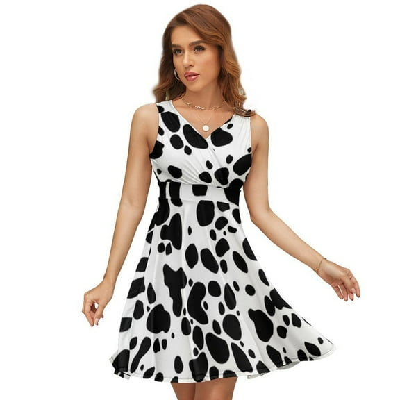 Dalmatian Print Sundress Sleeveless Dress Summer Women Clothes Dress for Women Dresses