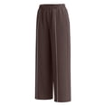 thumbnail image 4 of felwors Women's Wide Leg Sweatpants Elastic High Waist Straight Leg Sweatpants Teen Girl Baggy Sweatpants with Pockets (Brown, M), 4 of 8