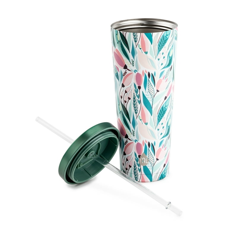 TAL Stainless Steel Coolie Tumbler 24oz, Green Leaf