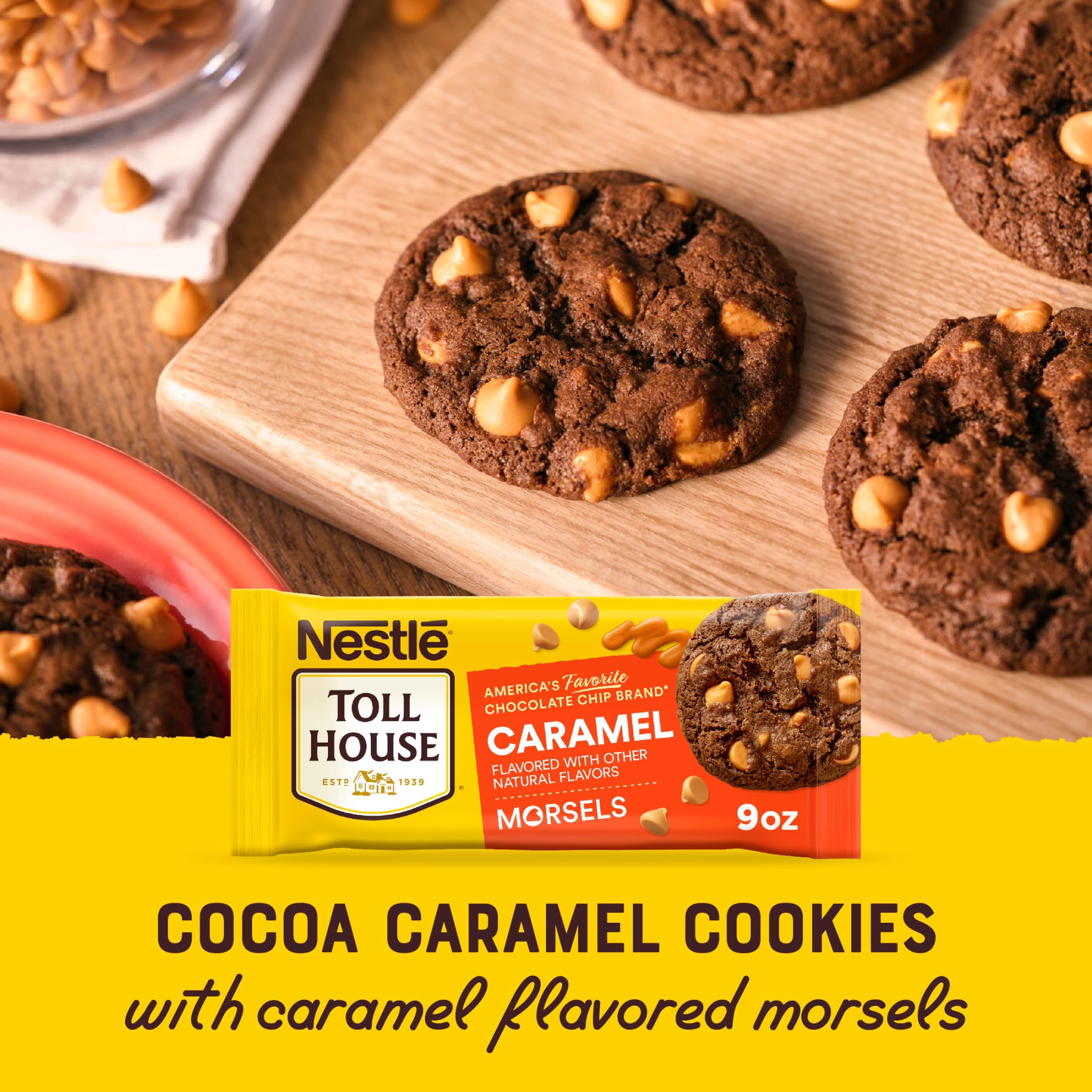 Nestle Toll House Caramel Flavored Morsels, Caramel Chips for Baking, Gluten Free 9 oz