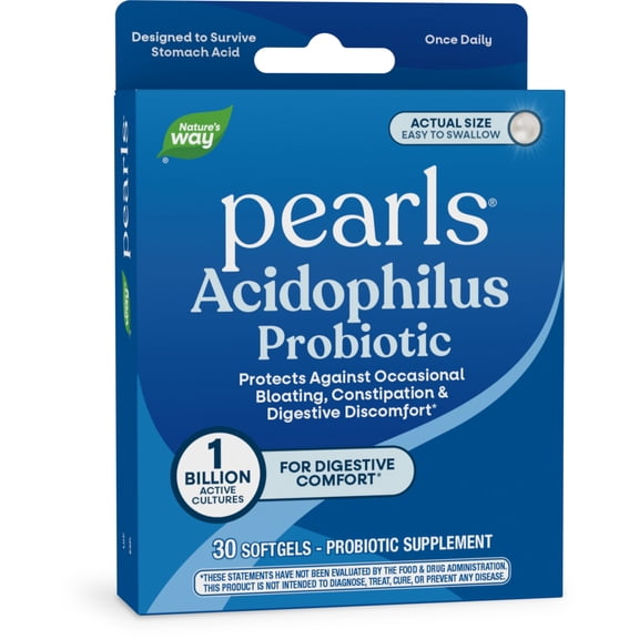 Nature's Way Pearls Acidophilus Probiotic Softgels, 1 Billion Cultures, Unisex, 30 Count