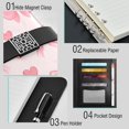 thumbnail image 4 of Leather Planner Leather Notebook Notebook Journal Binder Design Pen Pocket Design Convenient for Storage Pink Bow, 4 of 6