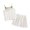 White, variant on snilers Girls 2 Piece Outfits Summer Cute Sleeveless Cami Tank Tops and Shorts Vacation Beach Summer Clothing Sets Trendy Activewear Size 1-5 Years