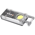 thumbnail image 2 of Mini linterna LED recargable COB de 800 lúmenes para exteriores, luz de trabajo con llavero, abrebotellas, luz de señal K45 plateada, 2 of 14