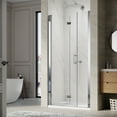 thumbnail image 2 of Sunny Shower 1/4 inch Clear Glass Frameless Chrome Finish Bi-Fold Shower Doors in 34" W x 72" H, 2 of 13