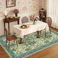 thumbnail image 2 of GlowSol 9'x12' Large Washable Area Rugs for Living Room Bedroom Farmhouse Floral Rug Soft Low Pile Non-Slip Rug, Green, 2 of 7
