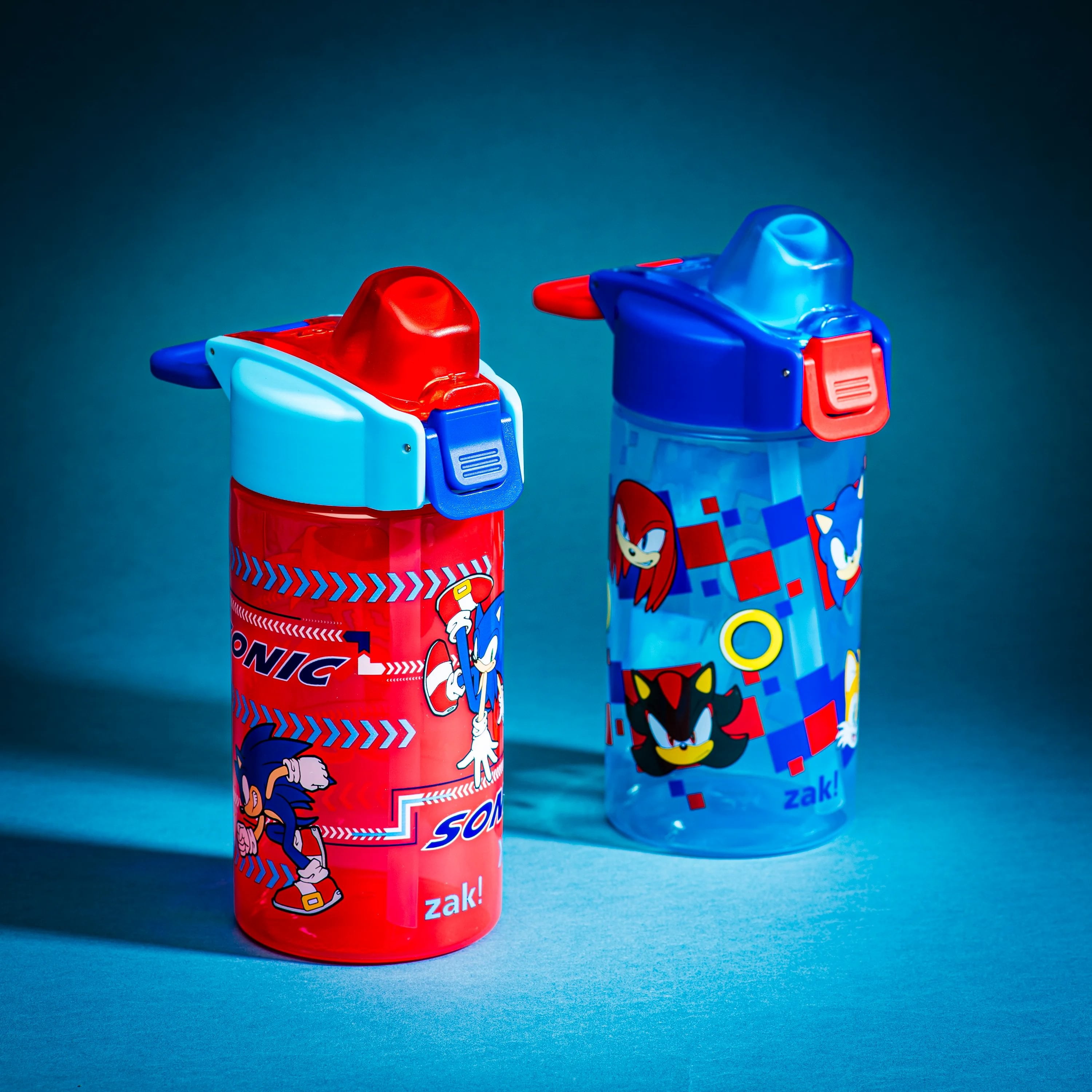 Zak Designs 16oz Sonic Jubilation Durable Plastic Water Bottle, 2pk.