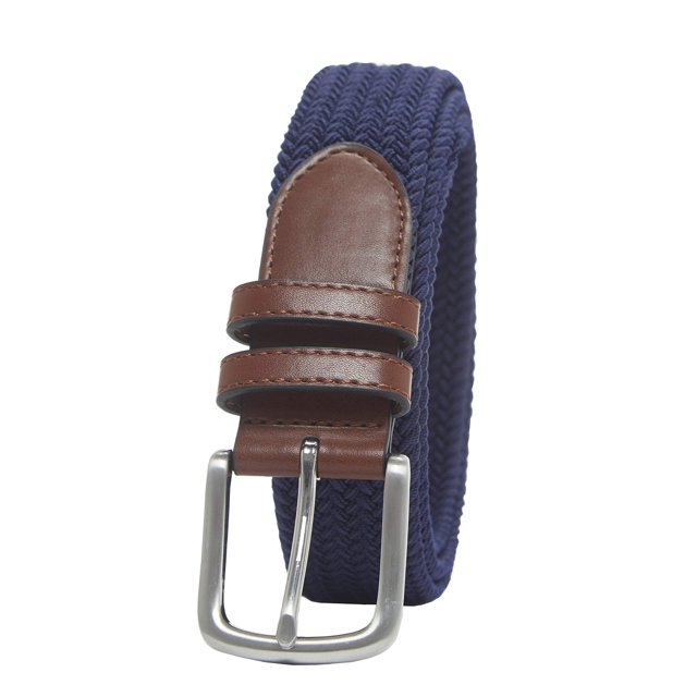 Amazon Essentials - Cinturón trenzado elástico para hombre, color azul marino, 36 Amazon Essentials NA