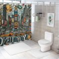 thumbnail image 7 of Orinice New York City Skyline Bathroom Decor Set with Hooks, Colorful Graphic Print Polyester Fabric Shower Curtain, Waterproof and Easy to Install 36x72, 7 of 7