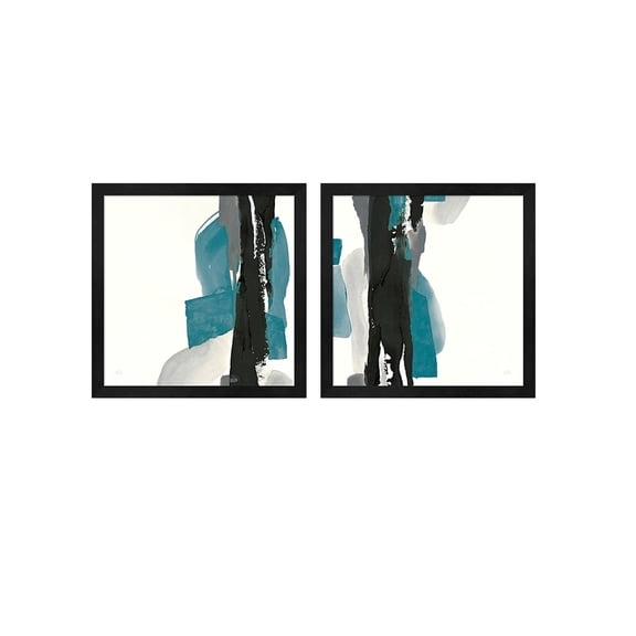 Metaverse Chris Paschke 'Black and Teal' Framed Art (Set of 2)