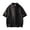 Black, variant on CYMMPU Men's Color Block Waffle Knit Stand Collar Short Sleeve Henley Shirt, Textured Fabric for Casual Wear Gray XXXXXL
