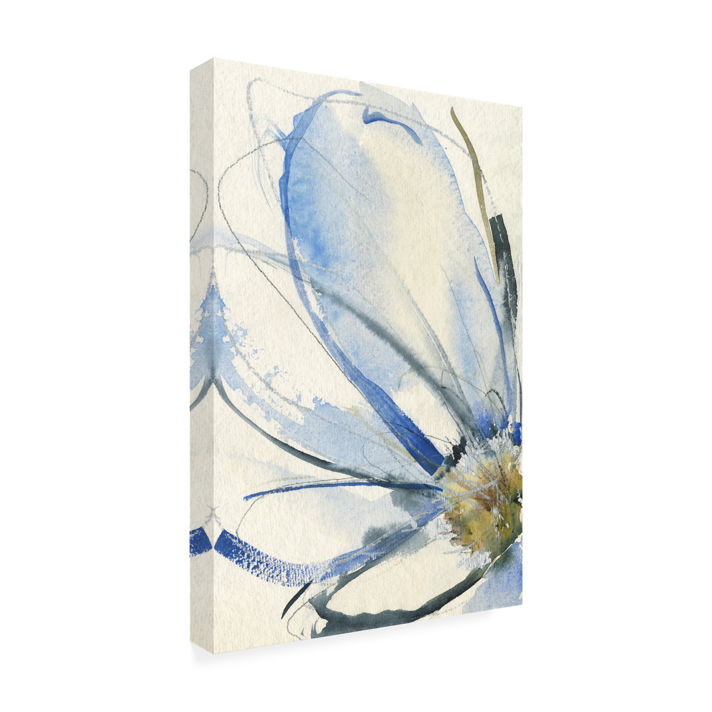 Jennifer Goldberger 'Cobalt & Paynes Petals I' Canvas Art