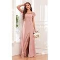 thumbnail image 2 of Vestido de dama de honor CDSSL de chifón naranja quemado, línea A, talla grande, 2 of 7