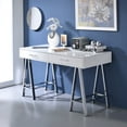 thumbnail image 6 of ACME Coleen Writing Desk in White High Gloss and Chrome, 6 of 7