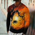 thumbnail image 4 of DORKASM Men's Halloween Shirt Long Sleeve Lightweight Funny Print Lounge Tee Crew Neck Skeleton 2026 Fashion Shirt Scary Fall Winter Ghost Graphic Shirts Orange M, 4 of 7