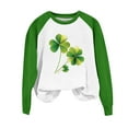 thumbnail image 5 of Gamivast St Patricks Day Sweatshirt for Women Plus Size Leaf Clover Raglan Long Sleeve Tshirts Vintage Crew Neck Going out Tops St Patricks Day Outfits, 5 of 5
