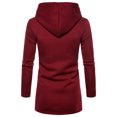 thumbnail image 3 of Baqcunre Hoodies For Men Men'S Hooded Solid Zipper Trench Coat Jacket Cardigan Long Sleeve Outwear Blouse Zip Up Hoodie Men Tops For Men Wine Red XL, 3 of 3