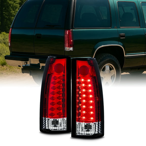 AKKON - For 88-98 Chevy C/K Series Pickup Truck GMC Sierra Rear Red Clear LED Tail Lights Brake Lamps Pair