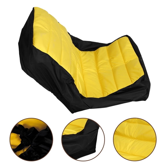 Raindrops Tractor Seat Cover Yellow Polyester Cotton Weatherproof Seat Cover for Riding Mowers