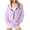 Purple, variant on ATOYSOY Women's Fashion Solid Color Jackets with Pockets Loose Sweaters Zipper Up Cardigans Outwear Retro Long Sleeve Tops Fall Winter Casual Hoodie Sweatshirts Green L