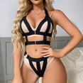 thumbnail image 5 of Gibobby Conjuntos de bragas de encaje Conjunto de Lencería Sexy para Mujer Ropa Interior de Encaje Interior con Cuello V Ropa de Dormir(Negro, XXG), 5 of 5