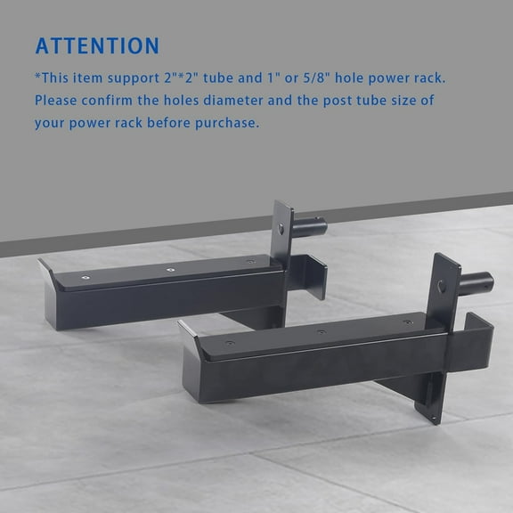 2inch Rack Barbell Safety Catches Squat Rack Safety Arm Spotter Attachment Fit for 2x2 Power Rack Cage with 1" or 5/8" Hole