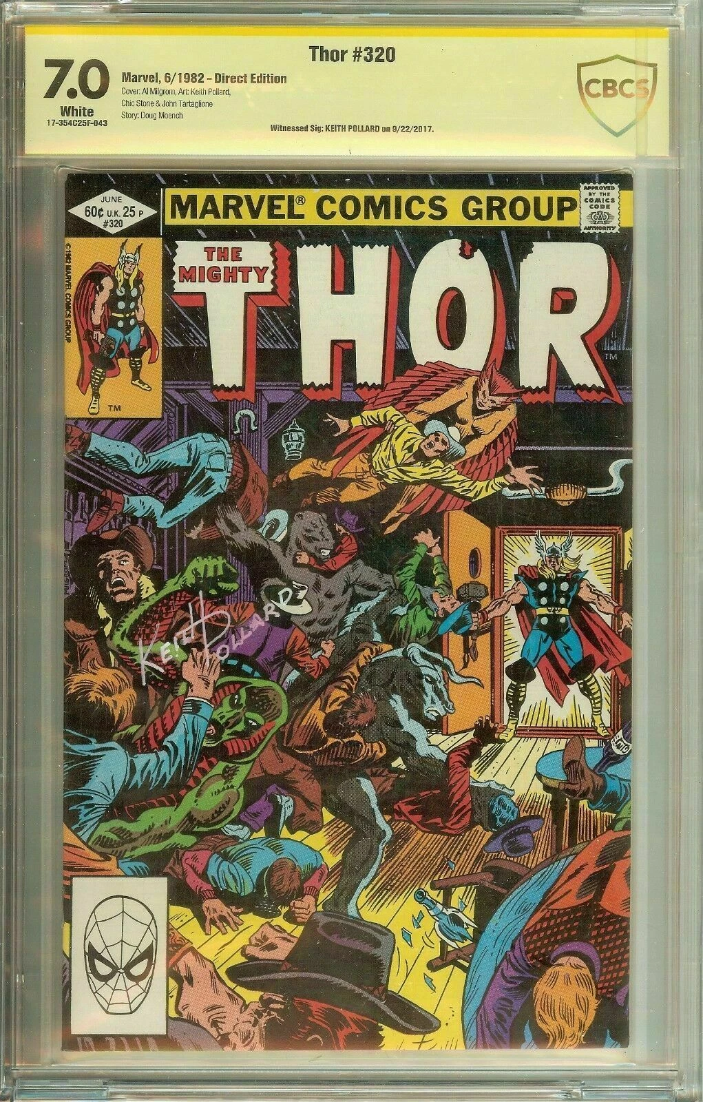 The Mighty Thor #320 Signed Artist Keith Pollard CBCS 7.0