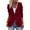 Wine, variant on Black Long Sleeve Fleece Jackets, Nylon,Spandex Women's Suit Jackets, Women's 2024 Fall Business Casual Long Sleeve Notch Lapel Trendy Work Jackets Outerwear, M