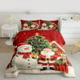 thumbnail image 2 of Homewish Cartoon Santa Claus Snowman Bedding Comforter Set 2pcs for Preppy Child Kids,Happy Xmas Twin Comforter Sets Microfiber,Merry Christmas Breathable Bedding Set,Super Cozy Room Decor, 2 of 8