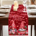 thumbnail image 3 of Table Runners 72 Inches Long Dress Scarves, Valentine's Day Farmhouse Kitchen Table Runner, Coffee Tablerunners, Gnomes Romantic Roses Red Plaid 14x72 Inch, 3 of 9