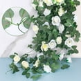 thumbnail image 4 of FIDAC 2 Packs Artificial Flowers, 3.12ft White Rose Vines Fake Plants Hanging Floral Vine for Garden Home Decor, 4 of 10