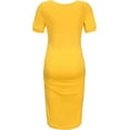 thumbnail image 3 of Maternity Dresses for Daily Baby Shower and Photography, Side Ruching Womens Bodycon Dress, Short Sleeve, Ginger, 2X-Large, 3 of 6