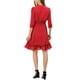 thumbnail image 3 of Vestido A-Line de Chifón con Mangas 3/4 y Volantes en Capa para Mujeres INSPIRE CHIC en Rojo, 3 of 8