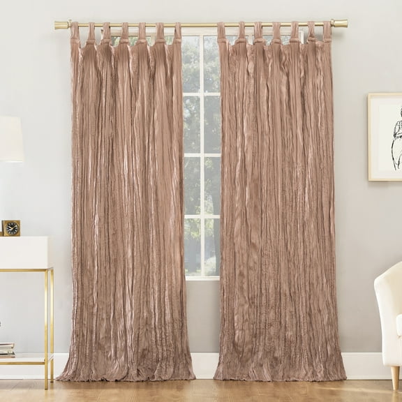 No. 918 Odelia Distressed Velvet Tab Top Curtain Panel, 50" x 84" in Blush