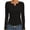 Black, variant on Ekouaer Women's Long Sleeve Henley Shirts Ribbed Knit Tops Basic Layering Slim Fit Soft Thermal Undershirts