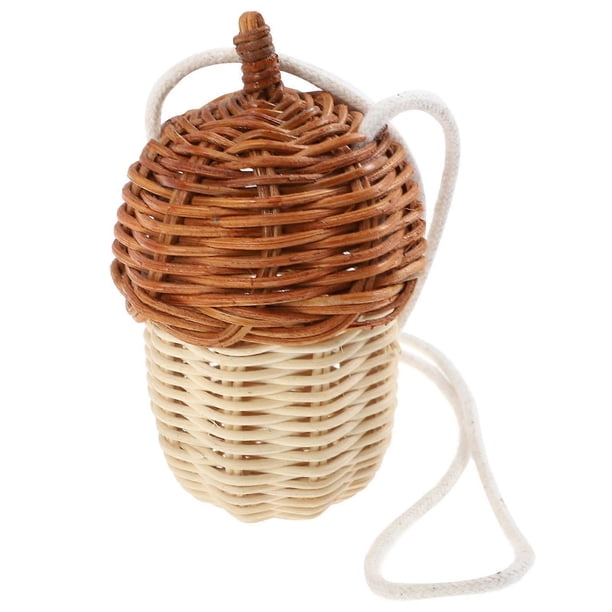 Mini Woven Basket Storage Bag For Decorative Purposes In Beige Color 13X7cm 1Pcs