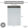 thumbnail image 3 of PSBM White Poly Mailers 12" x 15.5" 500 Pcs 2.5 Mil Self Adhesive Bags Lightweight for Document Shipping Use, 3 of 9