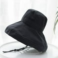 thumbnail image 3 of Penkiiy Super Wide Brim Women Sun Hat Cotton Floppy Packable Reversible Wired Edge Hats UV Protection Summer Beach Travel Garden Women's Bucket Hat Black, 3 of 4
