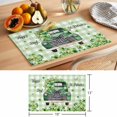 thumbnail image 6 of St. Patrick's Day Placemats Set of 12 Green Truck Leaf Flowers Butterfly Plaid Place Mats Indoor Wipeable Table Mats Washable Dining Table Placemats for Kitchen Holiday Party Home Decor 13x19 Inch, 6 of 9