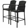 thumbnail image 3 of Gymax 2PCS Bar Stool Rattan Patio Furniture Set Dining High Counter Portable Chair, 3 of 9