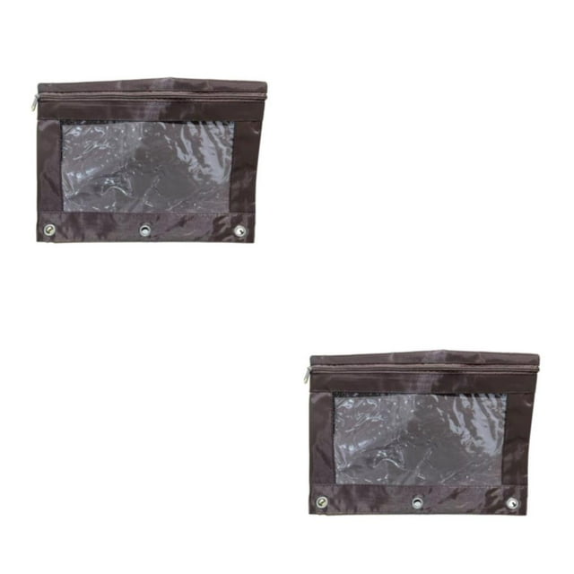 Youkk Pochette Durable avec Fermeture Éclair pour Ranger et Transporter des Dossiers Importants, Marron 2Set