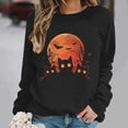 thumbnail image 3 of Kilaqueen Funny Graphic Crewneck Sweatshirts Women Soft Comfort Halloween Hoodies Oversized Sweatshirt Cat Fall Shirts Long Sleeve Tunic Tops, 3 of 6