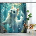 thumbnail image 4 of 4-Piece Waterproof Shower Curtain Set with 3 Non-Slip Mats & Toilet Cover - 72"x72" Coastal Adventure Design, 4 of 6
