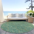 thumbnail image 6 of Addison Rugs Chantille Indoor/Outdoor Transitional Geometric, Abstract Sage Washable Round Rug, 8' x 8', 6 of 6