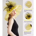thumbnail image 4 of Women's Kentucky Derby Church Dress Hat Wide Brim Leaf Flower Bridal Shower Hat, 4 of 5