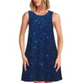 thumbnail image 1 of Disketp Sparkling Blue Glitter para Vestido sin Mangas para Mujeres, Vestidos de Verano para Mujeres, Casual y Holgado para la Playa, 1 of 7