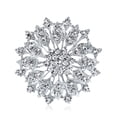 thumbnail image 1 of Broche de flor de cristal austriaco para mujer, broche de guirnalda de flores de boda de cristal austriaco de Color plateado, 1 of 5