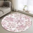 thumbnail image 2 of Pink Red Snowflake Christmas Round Area Rug 4ft, Xmas Snowflake Washable Non-Slip Circle Rugs for Bedroom Living Room Kitchen, Soft Non Shedding Circle Carpet for Dining Room Dorm, 2 of 9
