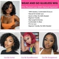 thumbnail image 3 of Glueless Wigs Human Hair Pre Plucked Pre Cut 4x4 Body Wave Bob Wig Human Hair Glueless Wigs Pre Plucked Pre Cut Natural Hairline 150% Density Natural Color (10 Inch) 4x4 Body Wave Wig, 3 of 5