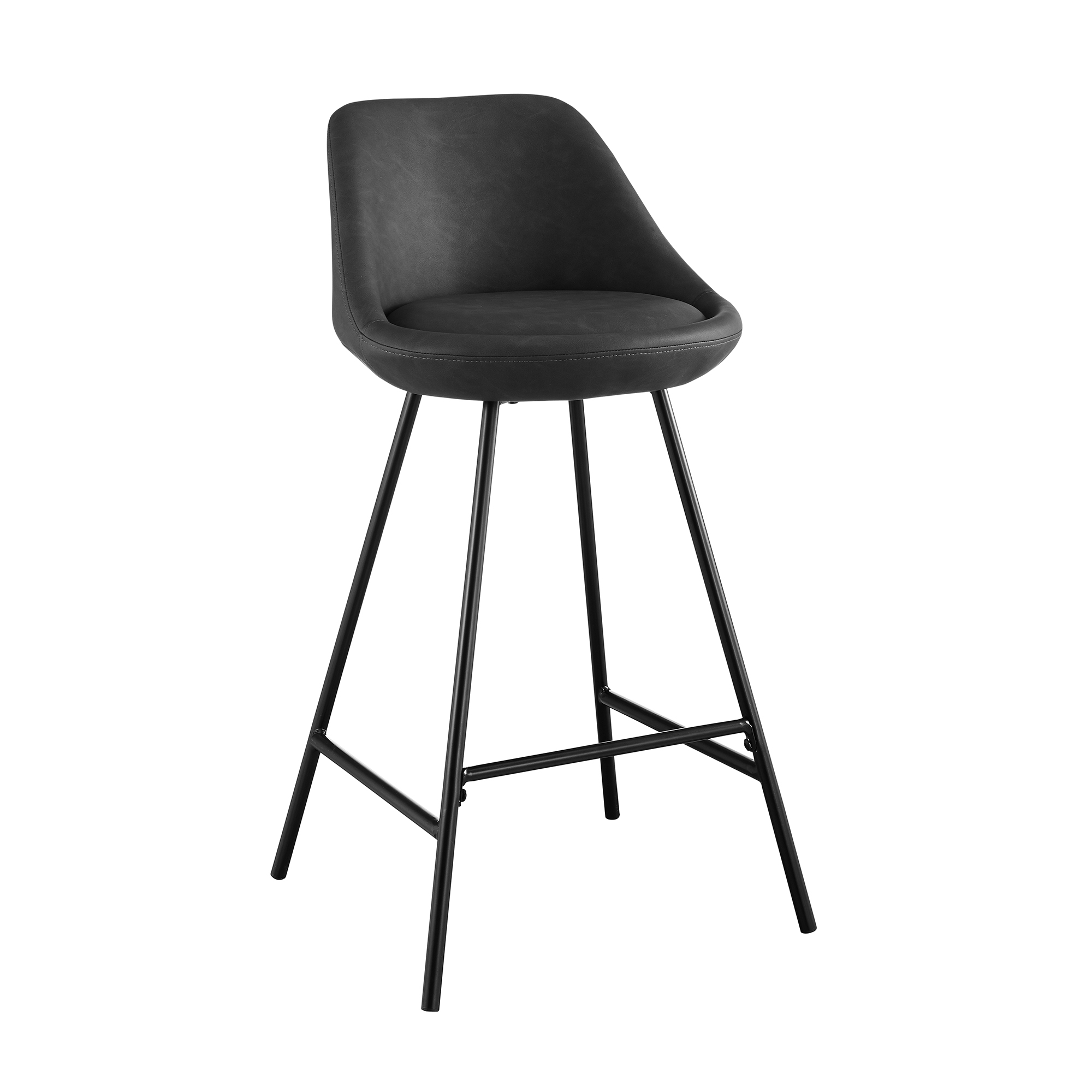 Better Homes & Gardens Modern Faux Leather Counter Stool, Black